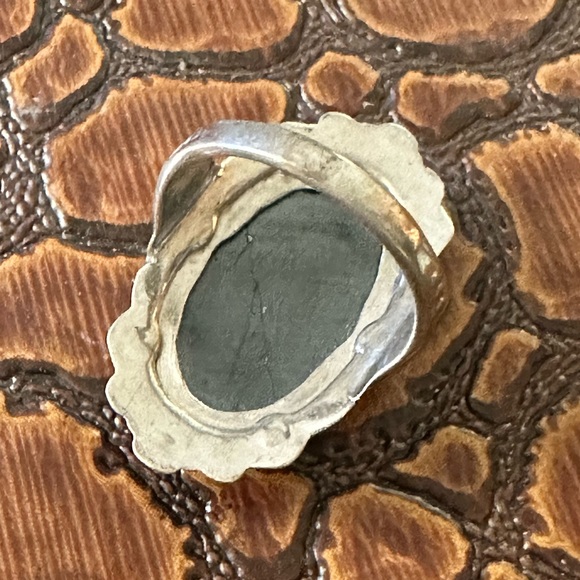 Vintage Art Deco Sterling Silver Marcasite & Hematite Cocktail / Right Hand Ring - Picture 4 of 8